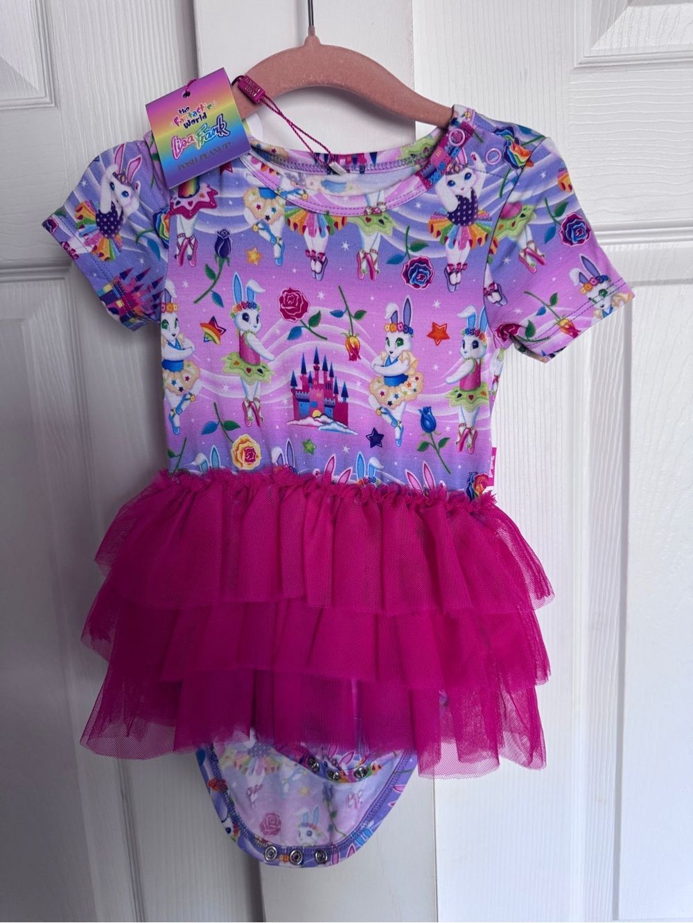 NWT Lisa Frank x Posh Peanut HTF print Ballerina Skirt Bodysuit Dress 18-24.